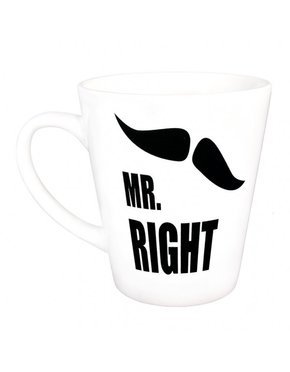 Kubek latte biały - MR RIGHT - Dla Mężczyzny