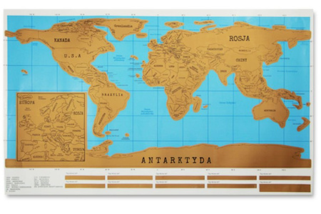 Mapa świata zdrapka WERSJA POLSKA