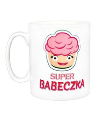 Kubek biały -  Super Babeczka – Różowy