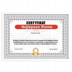 Certyfikat - Najlepsza Mama
