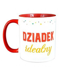 Kubek z czerwonym uszkiem i wnętrzem - Dziadek Idealny
