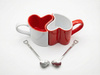 Zestaw Romantyczne kubeczki serca z łyżeczkami
