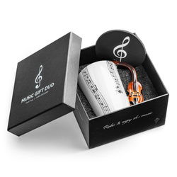 Zestaw muzyka duo - Kubek SKRZYPCE + podkładka