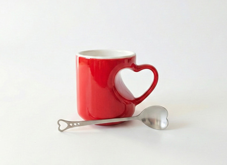Zestaw SERCE Kubek z łyżeczką