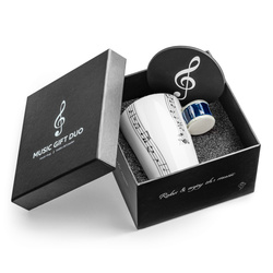 Zestaw muzyka duo - Kubek PERKUSJA - niebieska + podkładka