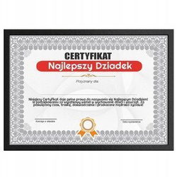 Certyfikat - Najlepsza Dziadek - ramka czarna