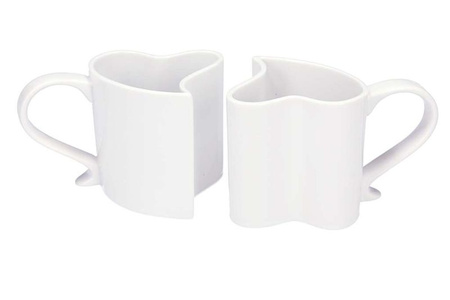 Zestaw białe kubeczki miłości serca z łyżeczkami