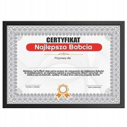 Certyfikat - Najlepsza Babcia - ramka czarna