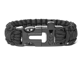 Bransoletka paracord 3w1 CZARNA