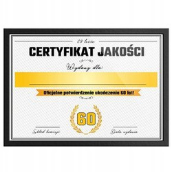 Certyfikat - 60 Urodziny - ramka czarna