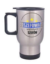 Kubek termiczny srebrny - Szefowa Wszystkich Szefów