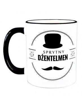 Kubek z czarnym uszkiem - Kubek Retro Dla Faceta - Sprytny Dżentelmen