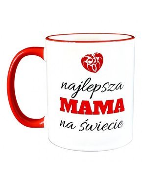 Kubek z czerwonym uszkiem - Najlepsza Mama Na Świecie